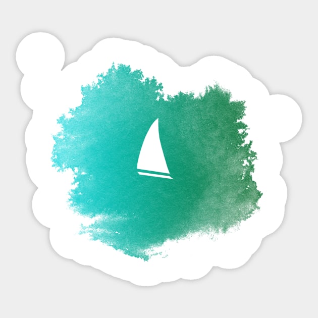 Watercolor Boat Sticker by mordikiidesigns